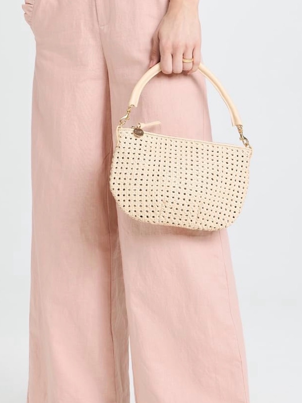 Clare V. Petit Moyen Messenger Crossbody Bag with Top Handle - Picture 2 of 6